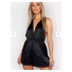 Boohoo plus size satin teddy